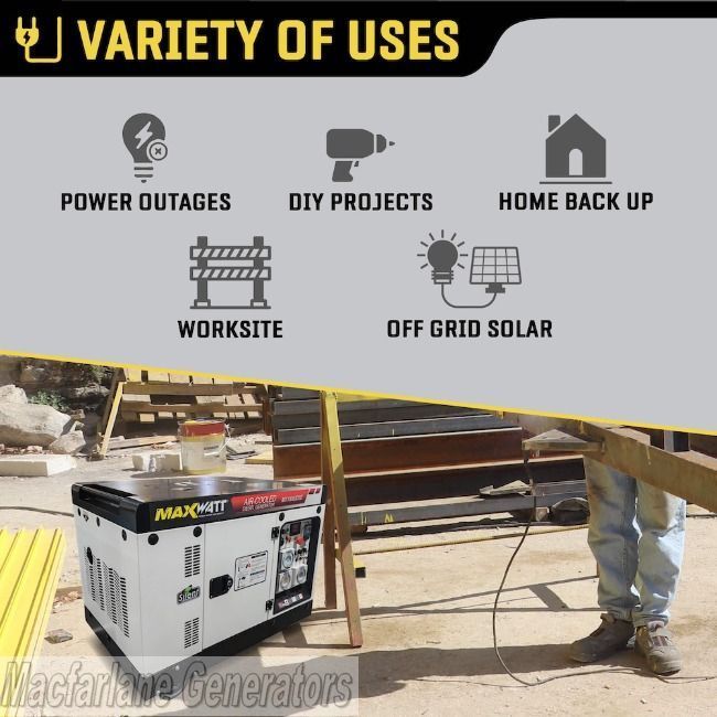10kVA Maxwatt Air Cooled Electric Start Diesel Generator (MX10000DSE)