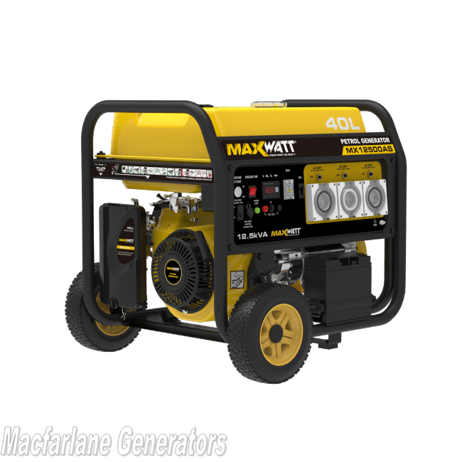 12.5kVA Maxwatt Petrol Generator Electric Start with 2 Wire Auto Start (MX12500AS)
