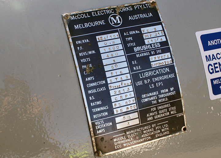 155kVA McColl Alternator BRF315-3