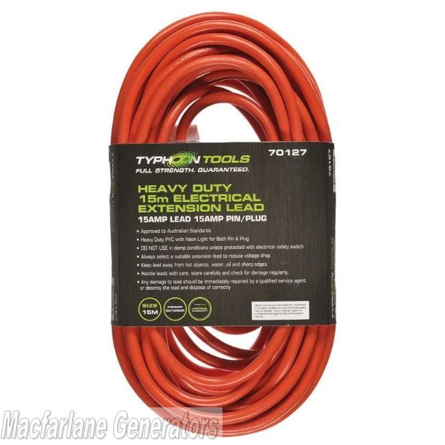 15m Extension Cable 15amp with LED Light