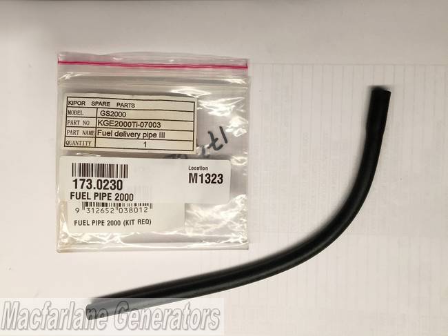 Kipor Fuel Vac Pipe for GS2000