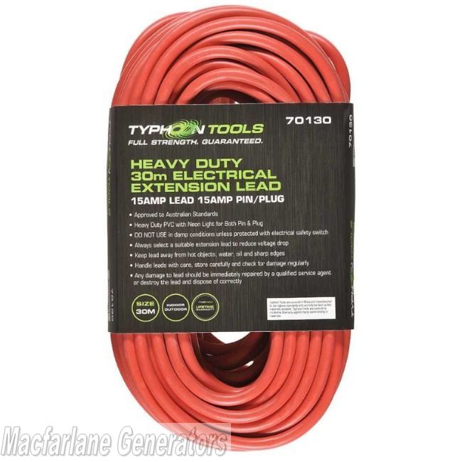 30m Extension Cable 15amp with LED Light