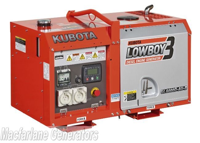 5.5kVA Kubota Lowboy Diesel Generator (GL6000D-AU-B)