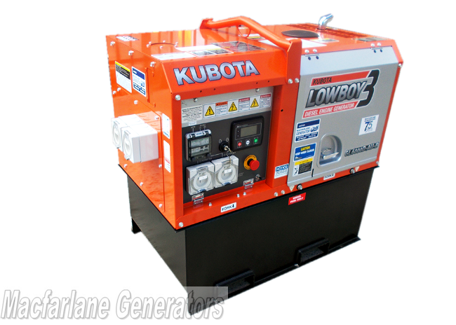 5.5kVA Kubota Lowboy Diesel Long Range Tank Generator (GL6000D-AU-B-LR)