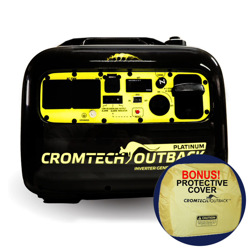 2.4kW Cromtech Outback Platinum Inverter Generator (CTG2500iP) + BONUS COVER-1