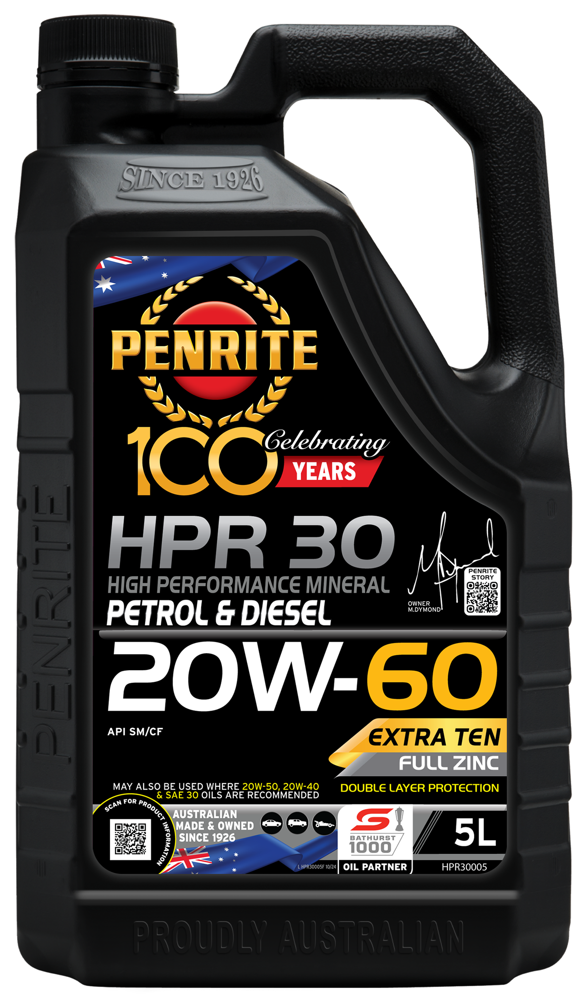 5L Penrite Oil HPR30 20W-60-1