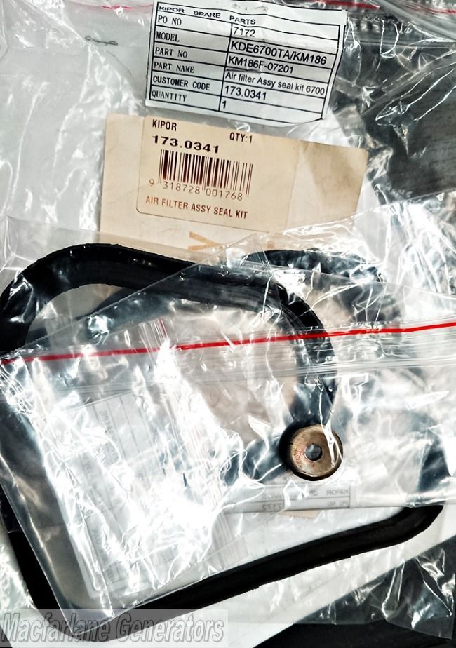 Kipor Air Filter Assembly Seal Kit for KDE6700, ID6000