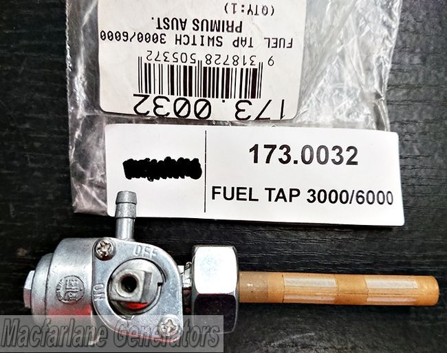 Kipor Fuel Tap Switch for GS3000, GS6000 KGE3300TI-11400