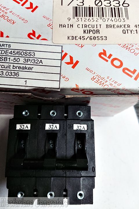 Kipor Main Circuit Breaker for KDE45SS, KDE60SS3