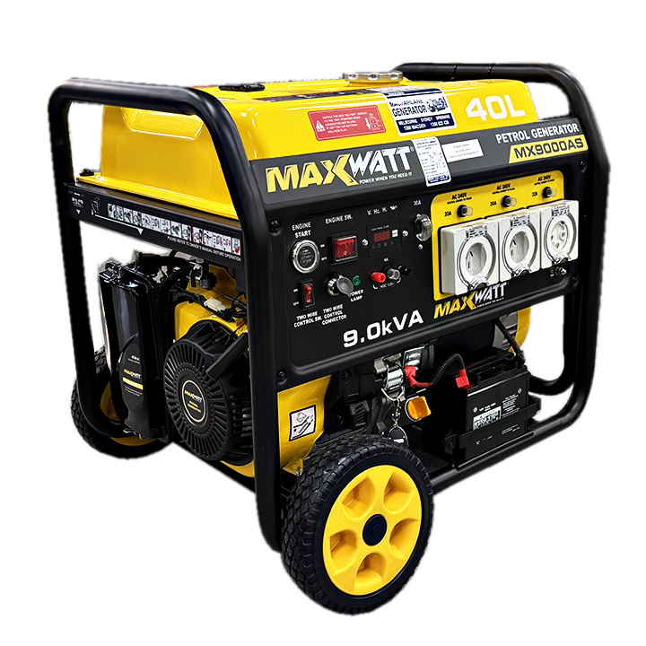 9kVA Maxwatt Petrol Generator Electric Start 2 Wire Auto Start (MX9000AS)-1