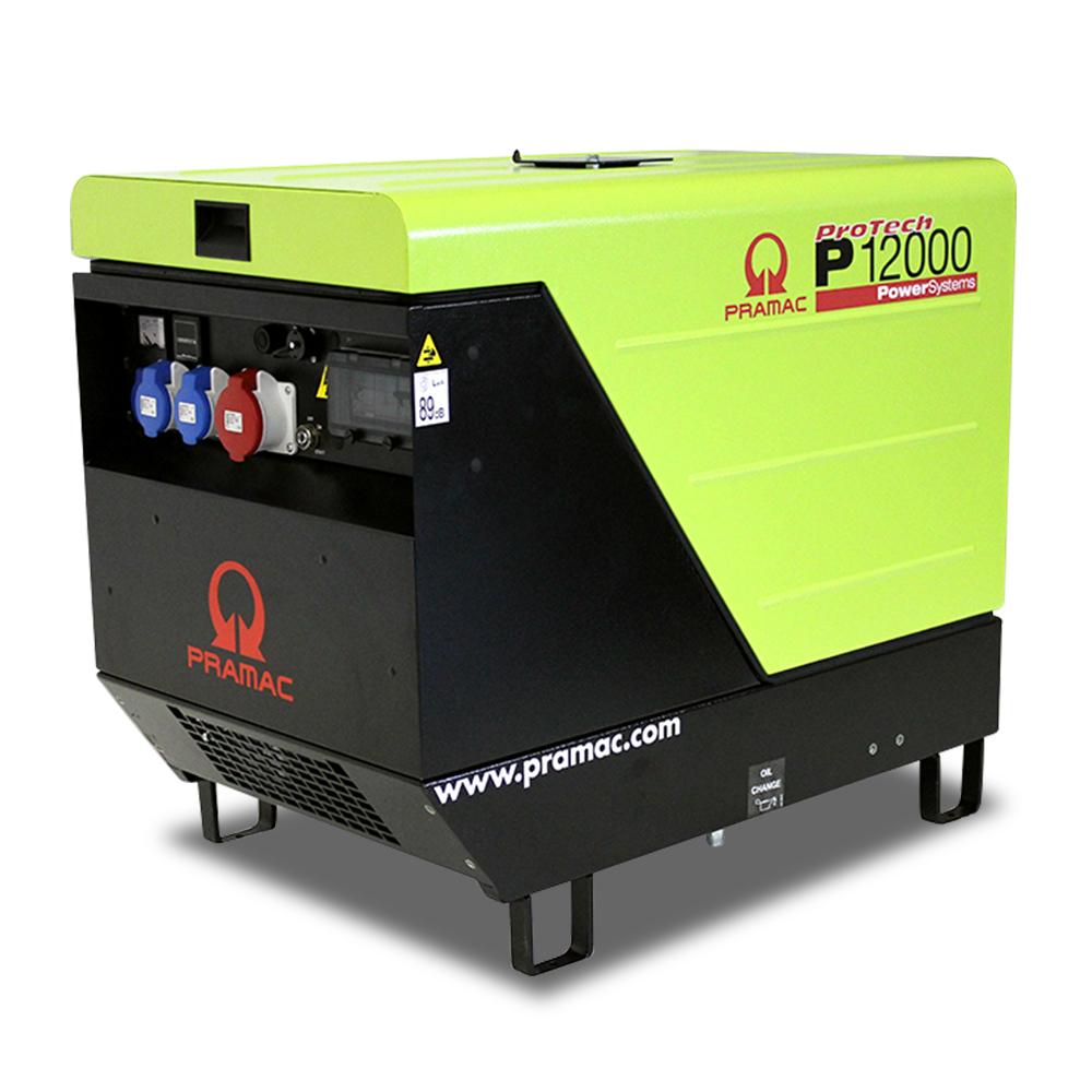 13.9kVA Pramac Petrol Electric Start Silenced Generator (P12000-3PH)-1