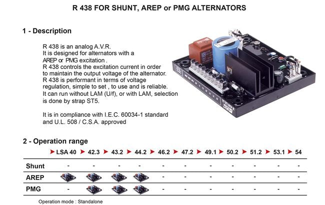 MAXiAVR R438 for Leroy Somer