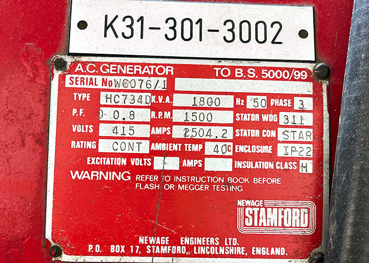 1800kVA Pre-owned GEC Dorman Enclosed Generator Set (U640)-10