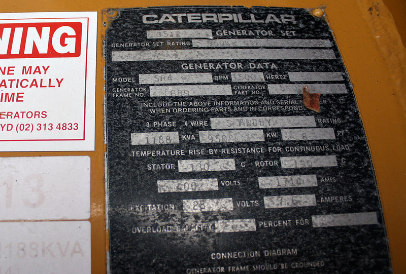 1188kVA Pre-owned Caterpillar Open Generator Set (U813)-7