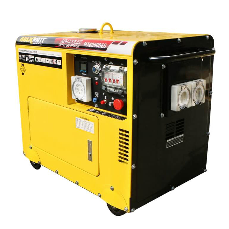 6kVA Maxwatt Air Cooled Electric Start Diesel Generator (MX6000DES)-1