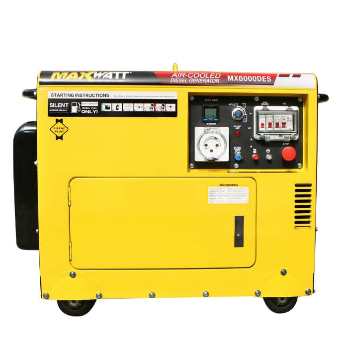 6kVA Maxwatt Air Cooled Electric Start Diesel Generator (MX6000DES)-2