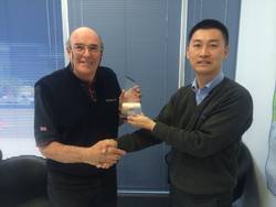 Macfarlane Generators received Distributor of the Year Award for 2013, from Leroy Somer.